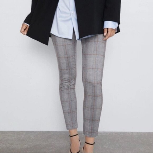 Pants - Zara Plaid houndstooth grey Womens pull on leggings size medium